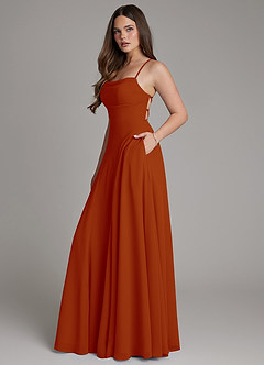 Azazie Irelia Bridesmaid Dresses Paprika A-Line Sweetheart Neckline Chiffon Dress image2