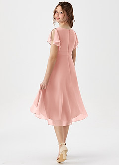 Azazie Graciela Junior Rosette A-Line Pleated Chiffon Dress image6