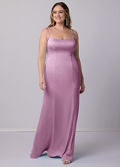 Barbie ♥ Azazie Robes de demoiselle d'honneur Robe Sirène en Satin extensible Arc Glycine image7