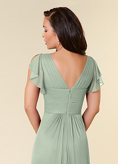 Azazie Reneya Abiti per la Madre della Sposa Abito A-Line in Maglia Plissettato Verde Salvia image6