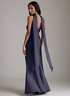 Azazie Saylor Vestidos de damas de honor Vestido de Tormenta de Satén Elástico de Corte Sirena con Sin tirantes image8