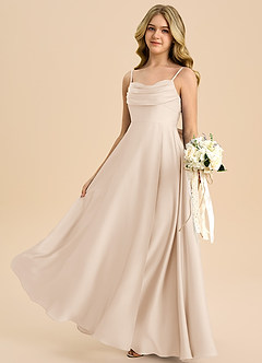 Azazie Bear Junior White Alabaster A-Line Sweetheart Neckline Stretch Satin Dress image5