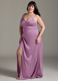 Azazie Marchella Brautjungfernkleider A-Linie Korsett Stretch-Satin Kleid Blauregen image10