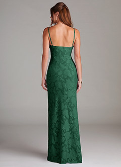 Azazie Tianna Brudtärnklänningar Klä av Tubklänning i Blommig Utbrändhet Spets Mörkgrön image2