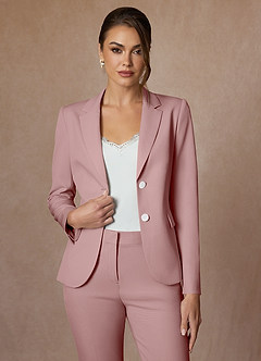 front Whitney Dusty Rose Structured Stretch Blazer
