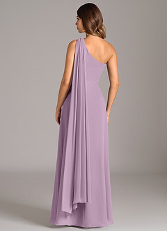 Azazie Tella Bridesmaid Dresses Wisteria A-Line One Shoulder Chiffon Dress image6