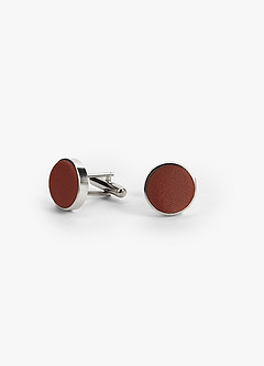 front Rounded Stretch Satin Cufflinks