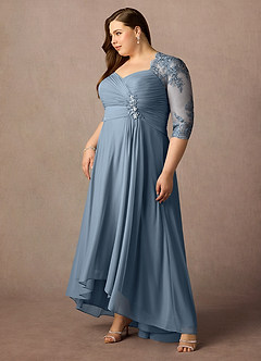 Azazie Anne Mother of the Bride Dresses Dusty Blue Sheath Sweetheart Sequins Lace Dress image14