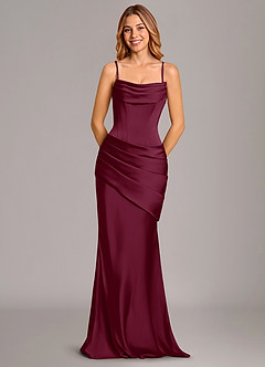 Azazie Pelagia Brudtärnklänningar Klä av Sjöjungfru i Stretch Satin Korsett Mullbär Konvertibel image6