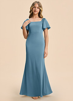 Azazie Chace Junior Bermuda Sheath Stretch Satin Dress image6