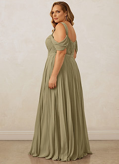 Christian Siriano Bridal for Azazie 1013 Bridesmaid Dresses Moss Green A-Line Off the Shoulder Chiffon Dress image15