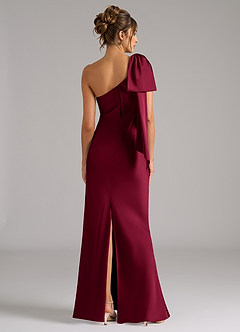 Azazie Capri Brautjungfernkleider Meerjungfrau-Linie One-Shoulder Stretch-Satin Kleid Burgunderrot image2