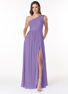 Azazie Demi Bridesmaid Dresses Tahiti A-Line One Shoulder Chiffon Dress image1