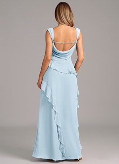 Azazie Sloane Bridesmaid Dresses Sky Blue A-Line Sweetheart Neckline Chiffon Dress image2