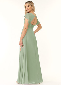 Azazie Rylee Bridesmaid Dresses Dusty Sage A-Line Pleated Chiffon Dress image4