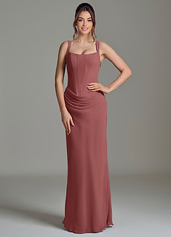 Azazie Niamh Brudtärnklänningar Klä av Sjöjungfru i Chiffong Korsett Ametist image1