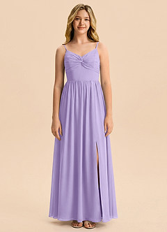 Azazie Zeya Junior Lilac A-Line Chiffon Dress image6