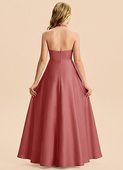 Azazie Kady Junior Robe Trapèze en Satin extensible Décolleté en cœur Antique Rose image2