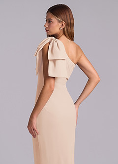 Azazie Yuanna Bridesmaid Dresses English Rose Mermaid One Shoulder Chiffon Dress image8