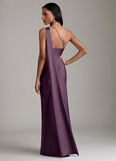 Azazie Galinda Suknie dla druhen Syrena Jedno ramię Satyna elastyczna Do ziemi Sukienka image6