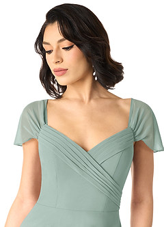 Azazie Tancie At-home Try On Dresses Vintage Mauve A-Line Off the Shoulder Chiffon Convertible Dress image4