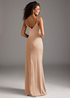 Azazie Deandra Bridesmaid Dresses English Rose Mermaid Pleated Stretch Satin Dress image2