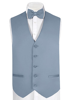 front Set aus Weste und Fliege aus mattem Satin