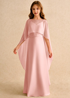 Azazie Fishie Girls Formal Flower Girl Dresses Rosette A-Line Matte Satin Dress image5