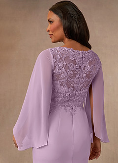 Azazie Perry Kleider für die Brautmutter Meerjungfrau-Linie V-Hals Spitze Chiffon Kleid Blauregen image4