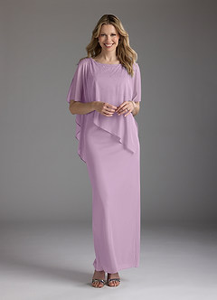 Azazie Aspyn Final Sale Wisteria Sheath Beaded Mesh Dress image1