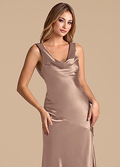 Azazie Rylina 신부 들러리 드레스 인어 메탈릭 새틴 바닥 길이 드레스 image7