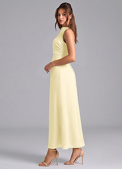 Azazie Evadne Brautjungfernkleider Etui Plissee Chiffon Kleid Zitronensorbet image5