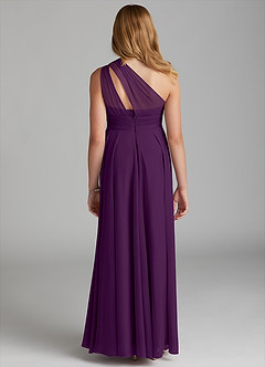Azazie Charlize Junior A-Linie Gittergewebe Kleid Traube image2