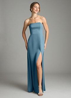Azazie Wren Bridesmaid Dresses Bermuda A-Line Strapless Stretch Satin Convertible Dress image2
