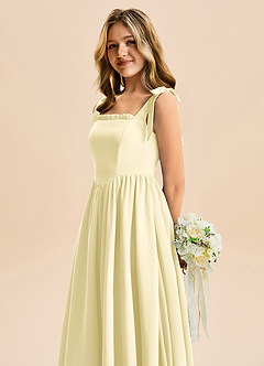 Azazie Delia Junior Abito A-Line in Chiffon Fiocco Sorbetto Al Limone image7