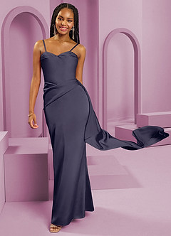 Barbie ♥ Azazie Brudtärnklänningar Klänning av Tubklänning i Stretch Satin Axelbandslös Stormig Konvertibel image3