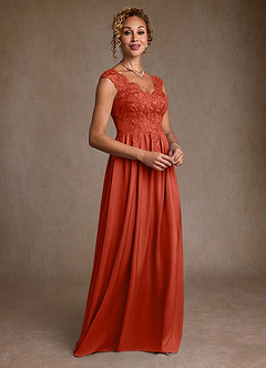 Azazie Amethyst Abiti per la Madre della Sposa Abito A-Line in Pizzo Ruggine image5