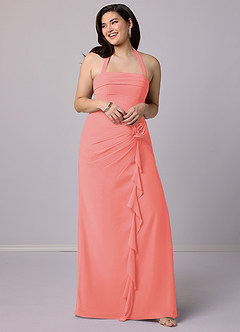 Barbie ♥ Azazie Bridesmaid Dresses Coral Sheath Strapless Chiffon Convertible Dress image11