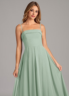 Azazie Lucienne Bridesmaid Dresses Agave A-Line Strapless Chiffon Convertible Dress image7