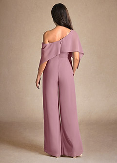 Azazie Halima Mother of the Bride Dresses Vintage Mauve Jumpsuit/Pantsuit Side Slit Chiffon Dress image3