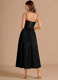 Robe Mi-Longue Noir Isaura image2