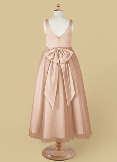 Azazie Marybell Flower Girl Dresses English Rose A-Line Bow Tulle Dress image10