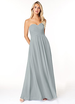 Azazie Yazmin Bridesmaid Dresses Dolphin Grey A-Line Sweetheart Neckline Chiffon Convertible Dress image1