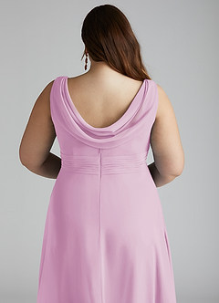 Azazie Karina Bridesmaid Dresses Candy Pink A-Line Pleated Chiffon Dress image10