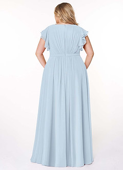 Azazie Daphne vestidos de dama de honor modestos Vestido de Corte en A Volantes Hasta el suelo Gasa image8