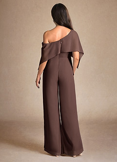 Azazie Halima Moeder van de bruid jurken Broekpak Jurk van Chiffon Zijsplit Ganache image3
