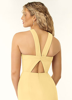 Azazie Rue Bridesmaid Dresses Butter A-Line Halter Chiffon Dress image3