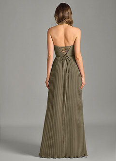 Azazie Becka Bridesmaid Dresses Willow Green A-Line Strapless Chiffon Dress image2