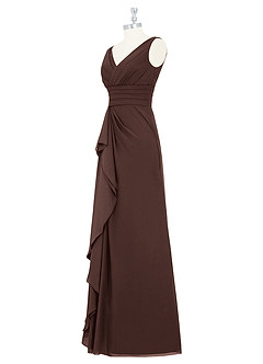 Azazie Julianna Brudepigekjoler En streg Chiffon Gulv-længde Kjole image8