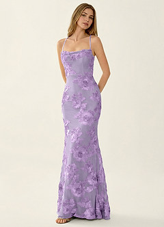 Kailani Wisteria 3D Flowers Corset Mermaid Lace Up Back Prom Dress image3